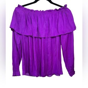 Lilly Pulitzer Dee Off The Shoulder Blouse Paradise Purple Size Small‎ Preppy